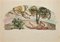 Il giardino dell'Eden, disegno originale a matita e acquerello, inizio XX secolo, Immagine 1