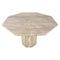 Italian Octogonal Travertine Dining Table, 1970s, Image 1