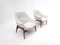 Mid-Century White Fabric Armchairs by Julia Gaubek, Hungary, 1950s 4