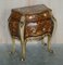 Italian Marquetry Inlaid Burr Walnut Bombe Bedside Cabinets, Set of 2 10