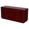 Mid-Century Modern Oak and Bakelite Chest of Drawers in Red 1