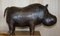 Vintage Brown Leather Hippopotamus Footstool from Dimitri Omersa 2
