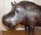Vintage Brown Leather Hippopotamus Footstool from Dimitri Omersa 11