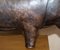 Vintage Brown Leather Hippopotamus Footstool from Dimitri Omersa 4