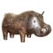 Repose-Pieds Hippopotame Vintage en Cuir Marron de Dimitri Omersa 1