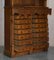 Huge Antique English Gothic Revival Hand-Carved Oak Library Bookcase with Drawers, Image 12
