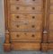 Huge Antique English Gothic Revival Hand-Carved Oak Library Bookcase with Drawers 5