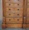 Huge Antique English Gothic Revival Hand-Carved Oak Library Bookcase with Drawers, Image 5