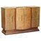 Antikes Art Deco Wurzel- Nussholz Sideboard mit Schubladen 1