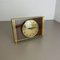 Horloge de Table Moderniste en Teck et Laiton de Dugena, Allemagne, 1960s 5