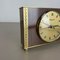 Horloge de Table Moderniste en Teck et Laiton de Dugena, Allemagne, 1960s 6