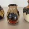 Multi-Colored Op Art Fat Lava Ceramic Vases from Bay Keramik, Germany, Set of 3 11