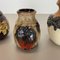 Multi-Colored Op Art Fat Lava Ceramic Vases from Bay Keramik, Germany, Set of 3, Image 11