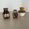 Multi-Colored Op Art Fat Lava Ceramic Vases from Bay Keramik, Germany, Set of 3 7