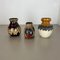 Multi-Colored Op Art Fat Lava Ceramic Vases from Bay Keramik, Germany, Set of 3 2
