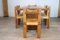T14C Table and S11 Dining Chairs in Elm and Leather by Pierre Chapo, Set of 6 4