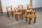 T14C Table and S11 Dining Chairs in Elm and Leather by Pierre Chapo, Set of 6 15