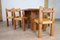 T14C Table and S11 Dining Chairs in Elm and Leather by Pierre Chapo, Set of 6 6