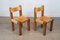 T14C Table and S11 Dining Chairs in Elm and Leather by Pierre Chapo, Set of 6 19
