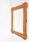 Mid-Century Italian Rectangular Mirror with Bamboo and Woven Wicker Frame, 1960s 4