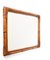 Mid-Century Rectangular Italian Mirror with Double Bamboo Cane Frame, 1970s, Image 9