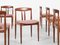 Mid-Century Danish Dining Chairs in Teak and New Pink Fabric, 1960s, Set of 6 2