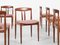 Mid-Century Danish Dining Chairs in Teak and New Pink Fabric, 1960s, Set of 6, Image 2