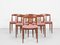 Mid-Century Danish Dining Chairs in Teak and New Pink Fabric, 1960s, Set of 6 1