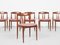 Mid-Century Danish Dining Chairs in Teak and New Pink Fabric, 1960s, Set of 6 3
