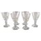 French Art Deco Red Wine Glasses in Clear Crystal Glass, Set of 6 1