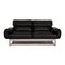 Black Leather Two-Seater Plura Sofa by Rolf Benz 1