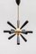 Italian Sputnik Black Twelve Light Chandelier in Brass, 1950s 2