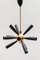 Italian Sputnik Black Twelve Light Chandelier in Brass, 1950s, Image 3