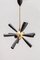 Italian Sputnik Black Twelve Light Chandelier in Brass, 1950s 4