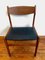 Danish Oak Dining Chair with a Black Leather Seat Cushion, Image 1