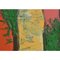 Pintura de paisaje de abedul colorido expresionista grande, años 80, óleo sobre lienzo, enmarcado, Imagen 9