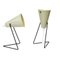 Swedish Cream White Metal Table Lamps by Svend Aage Holm-Sørensen, 1950s, Set of 2 1