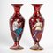 Art Nouveau Red Enamel Vases, Set of 2 2