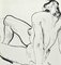 Tibor Gertler, Desnudo desde atrás, Rotulador original, Mid-Century, Imagen 1