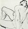 Tibor Gertler, Nude From the Back, Original Marker Pen, Mid 20th-Century, Image 1