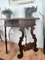 19th Century Baroque Solid Walnut Lyre-Leg Demi-Lune Console Table with Inlay, Image 6