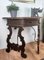 19th Century Baroque Solid Walnut Lyre-Leg Demi-Lune Console Table with Inlay 5
