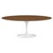 Tulip Ovaler Tisch mit Platte aus Nussholz von Knoll & Eero Saarinen 1