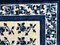 20th Century Chinese Handmade Blue and White Floral Peking Rug, 1930 3