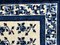 Alfombra china floral azul y blanca hecha a mano del siglo XX, 1930, Imagen 3