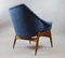 Ungarischer Mid-Century Sessel in Blauem Stoff von Julia Gaubek, 1950er 7