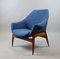 Ungarischer Mid-Century Sessel in Blauem Stoff von Julia Gaubek, 1950er 10