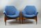 Ungarischer Mid-Century Sessel in Blauem Stoff von Julia Gaubek, 1950er 2