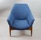 Ungarischer Mid-Century Sessel in Blauem Stoff von Julia Gaubek, 1950er 9