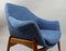 Mid-Century Hungarian Lounge Chairs in Blue Fabric by Julia Gaubek, 1950s 6